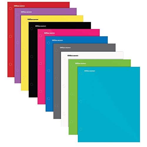 Office Depot Brand Laminated Paper Port, 9" x 11", 100-Sheet Capacity, Assorted Colors