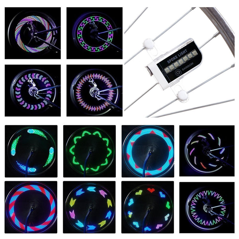 DAWAY LED Bike Wheel Lights - A12 Waterproof Cool Bicycle Tire Light, Safety Spoke Lights for Kids Boys Girls Men Women, 30 Fun Bright Patterns, Auto & Manual Dual Switch, with Battery 2
