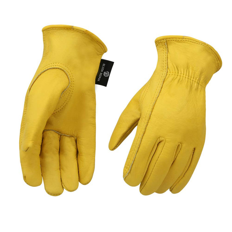 Cowhide Leather Shooting Gloves for industrial production/Riding/Driving/Gardening/Farm Hunting Gloves - Extremely Soft and Sweat-absorbent - Perfect Fit for Men & Women (Large) Large (Pack of 1) Cowhide