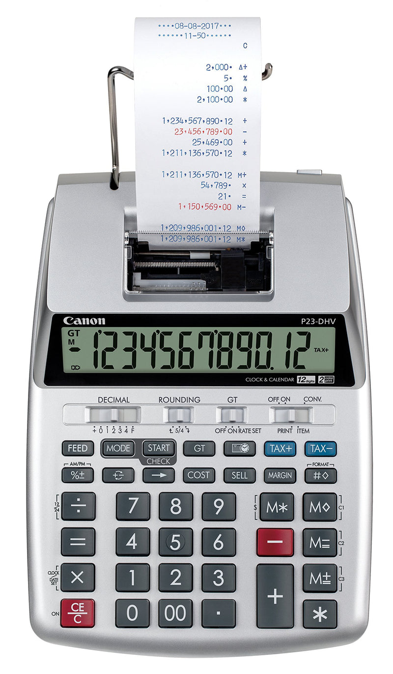 Canon P23-DHV-3 Printing Calculator with Double Check Function, Tax Calculation and Currency Conversion 1 PK