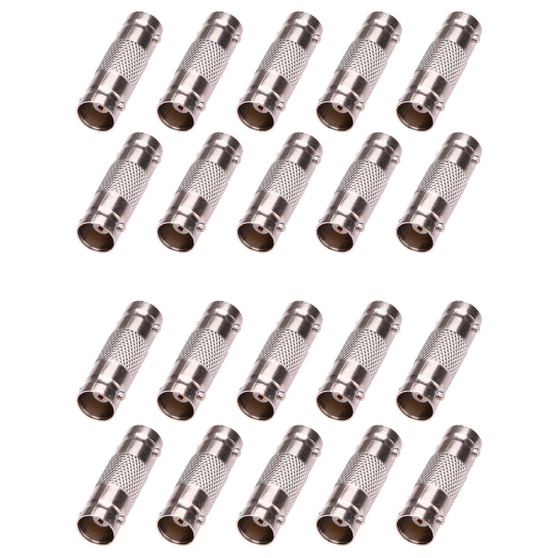 WildHD 20 Packs BNC Barrel Connector and BNC Female to Female Coupler Adapter for CCTV Security Camera (BNC Female to Female Connector)