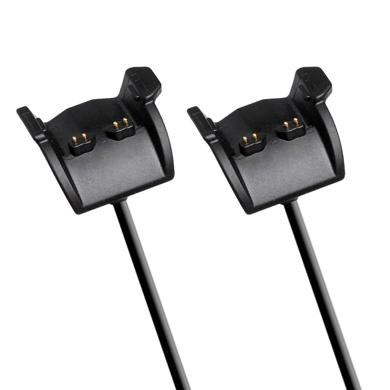 Kissmart Compatible with Vivosmart HR Charger (2PCS), Replacement Charging Cable Cord for Garmin Vivosmart HR/Garmin Vivosmart HR+ (Black - 2PCS)