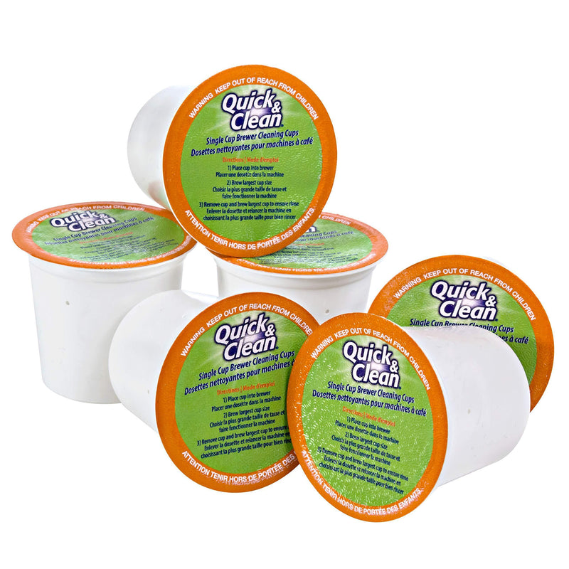 6-Pack of Cleaning Cups for Keurig K-Cup Machines - 2.0 Compatible, Stain Remover, Non-Toxic - By Quick & Clean