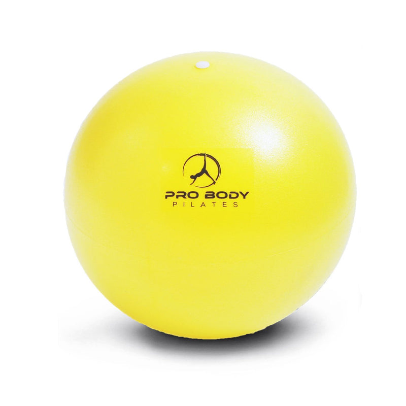ProBody Pilates Mini Exercise Ball - 9 Inch Small Bender Ball for Stability, Barre, Pilates, Yoga, Balance, Core Training, Stretching and Physical Therapy with Workout Guide yellow