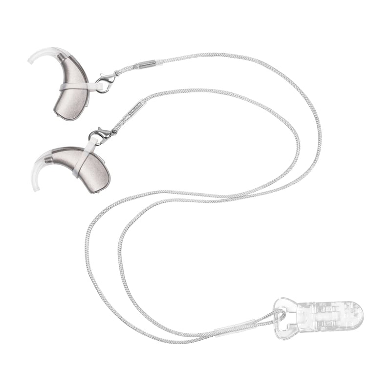 Hearing Aids Clip for Adults Seniors - Portable Hang Rope Anti-lost Rope Security Clip Fixation Cord Protection Rope for Hearing Amplifiers Grey
