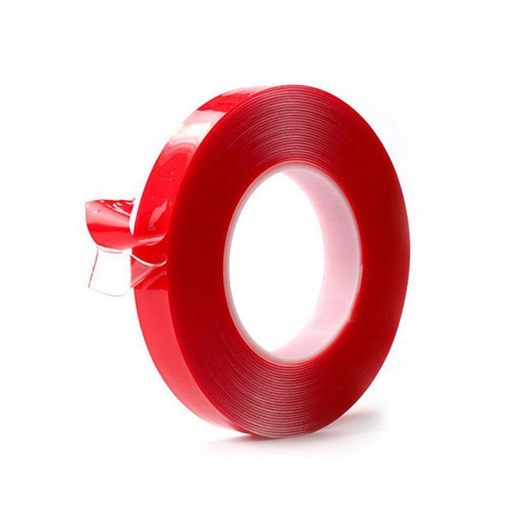 3 Meters Heat Resistant Acrylic Double Sided Adhesive Tape Roll,Clear Sticker for Car/Cell Phone Repair,Red, 3 m×10 mm×1 mm