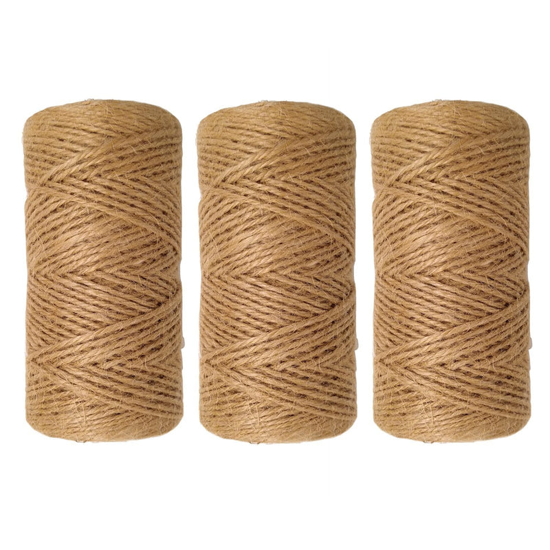 Quotidian 1000 Feet (c. 333 Yards) 2mm 3 ply Natural Jute Twine String Rolls for Artworks and Crafts, Gift Wrapping, Picture Display and Gardening (2mm) 1/12 inch x 1000 ft Brown