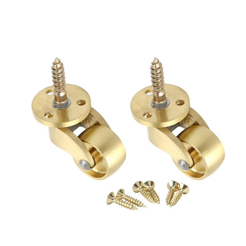 RZDEAL 2PCS Universal Caster Stem 360 Degree Rotation Brass Heavy Wheel Hardware Movable for Trunk Box Furniture Cabinet Sofa Trolley Chairs Bed