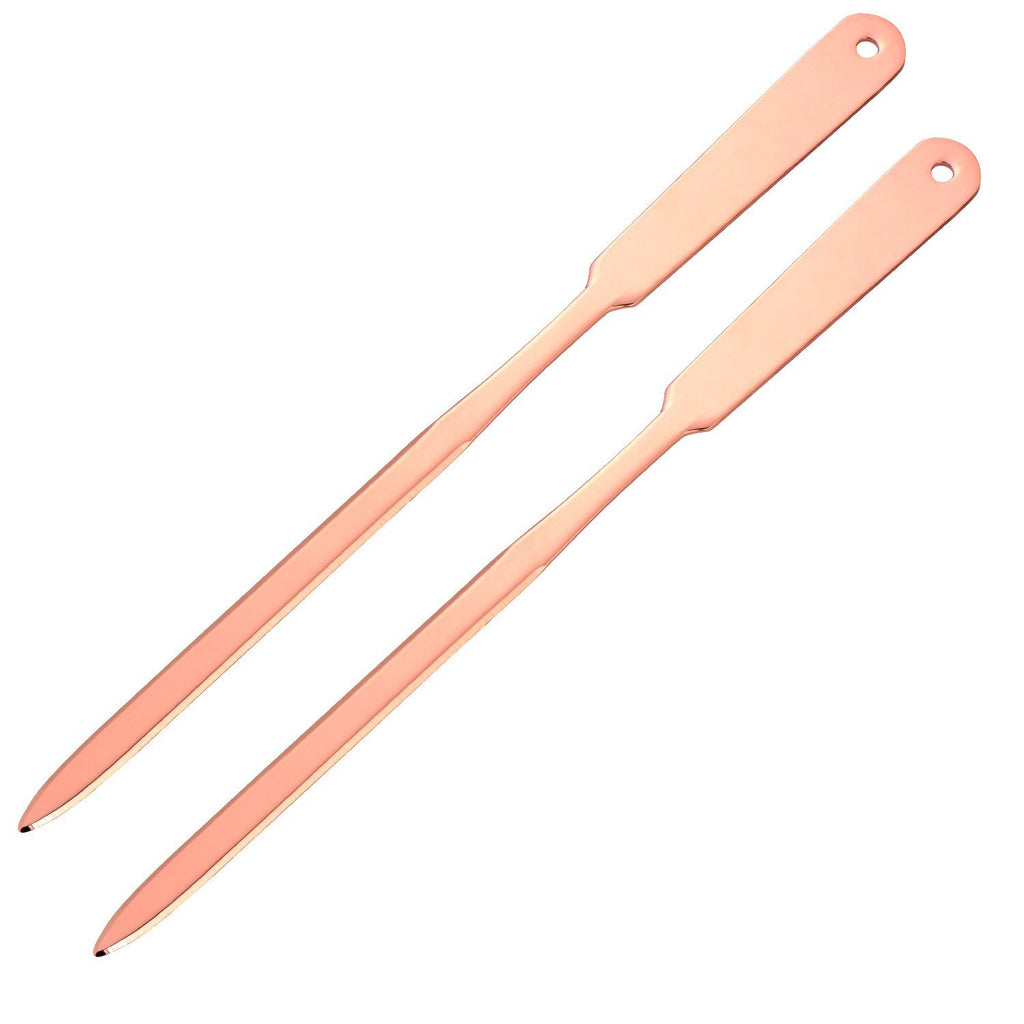 2 Pack Letter Openers Envelope Opener Stainless Steel Hand Letter Envelope Knife Lightweight Envelope Slitter (Rose Gold)