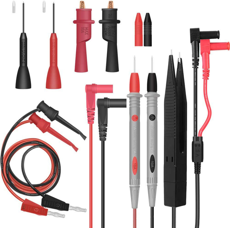 Electrical Multimeter Test Leads Set with Alligator Clips Test Hook Test Probes Lead Professional Kit 1000V 10A CAT.II dm-0509
