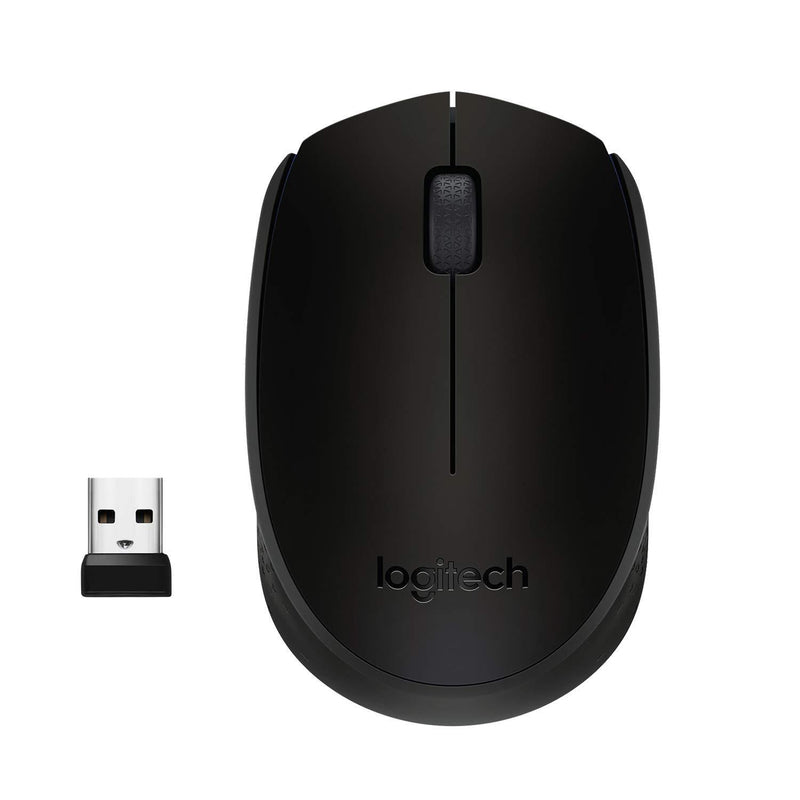 Logitech M170 Wireless Mouse, 2.4 GHz with USB Mini Receiver, Optical Tracking, 12-Months Battery Life, Ambidextrous PC/Mac/Laptop - Black