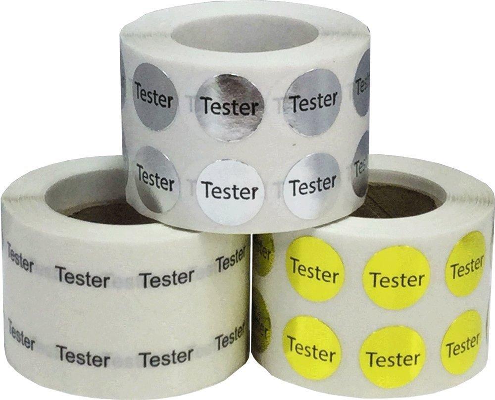 Cosmetic Tester Labels Bulk Pack 1/2 Inch Round Circle Dots 3,000 Adhesive Stickers