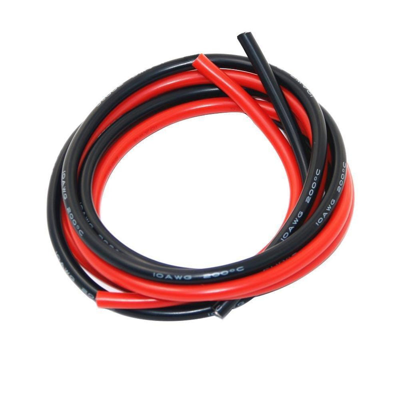 BNTECHGO 10 Gauge Silicone Wire 3 ft red and 3 ft Black Flexible 10 AWG Stranded Copper Wire 10 AWG 3ft red and 3ft black silicone wire red and black