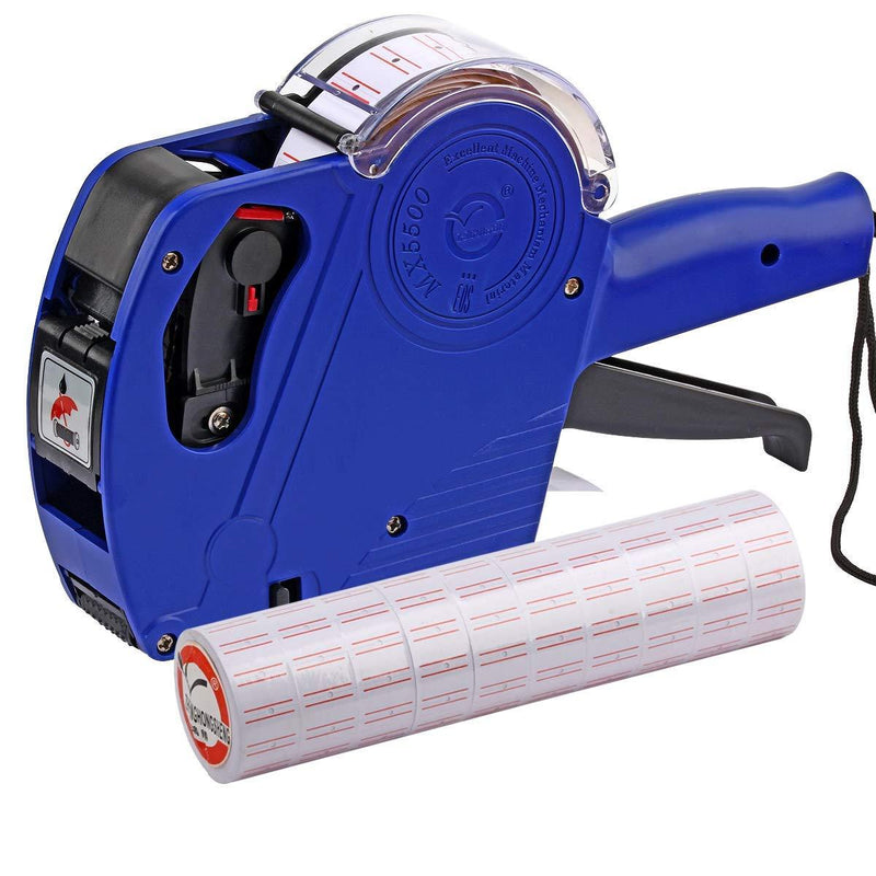 ASIBT MX5500 EOS Blue 8 Digits Pricing Gun Kit with 7,000 Labels & Spare Ink