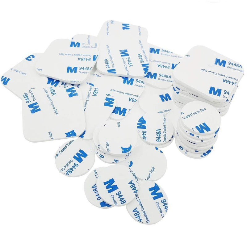 M-Jump 40pcs Adhesive Tape Double Sided White Foam Tape Strong Pad Mounting Adhesive (Square+Round)