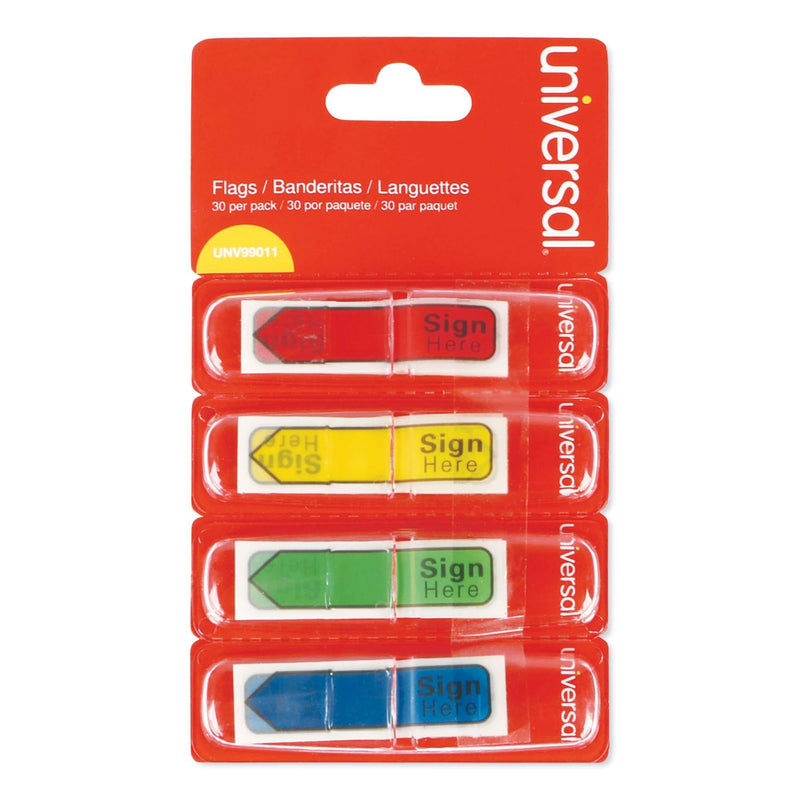 Universal 99011 Deluxe Message Arrow Flags,"Sign Here", Assorted Colors, 120/Pack