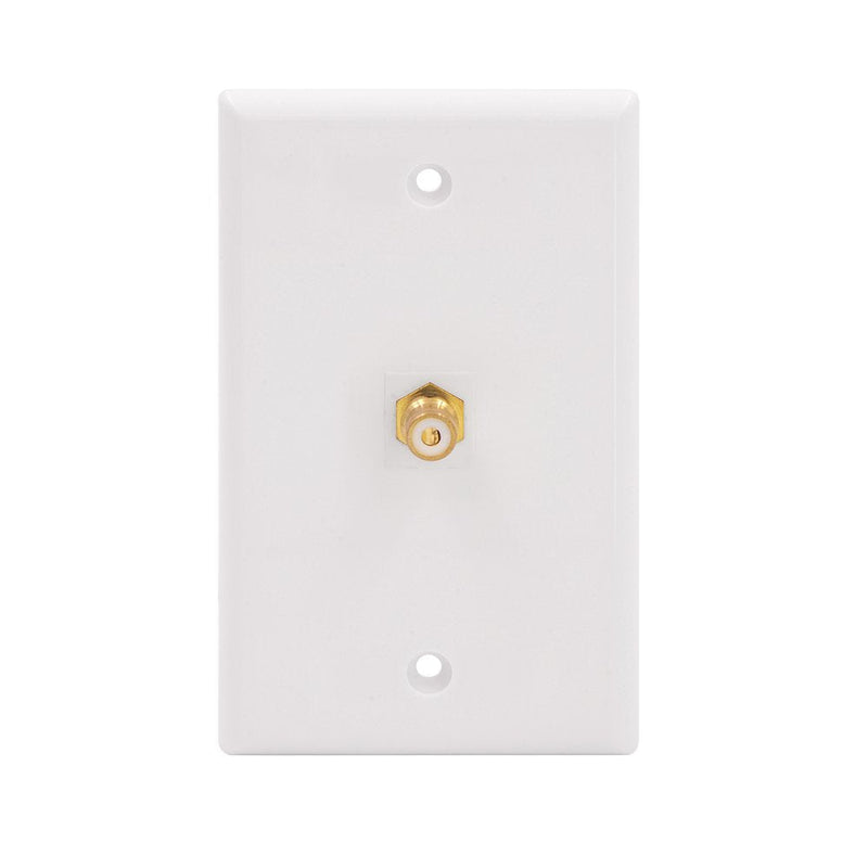 VCE Single RCA Connector Wall Plate for Subwoofer Audio Port - White