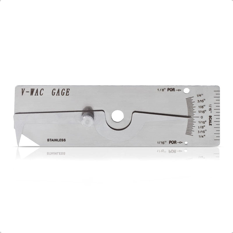 WeldingStop V-WAC Undercut Gauge Biting Edge Welding Guage for Welder Inspection Single Weld Gauge Measure Inspection Tools Porosity Size/amount Inspection Tools Inch Stainless Steel