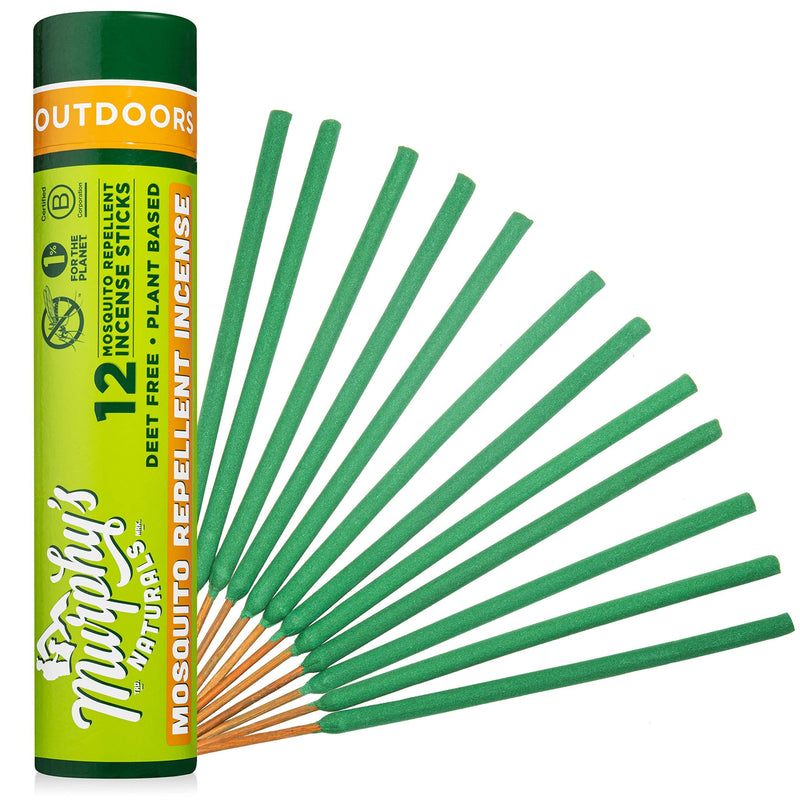Murphy’s Naturals Mosquito Repellent Incense Sticks | DEET Free with Plant Based Essential Oils | 2.5 Hour Protection | 12 Sticks per Tube Green 1