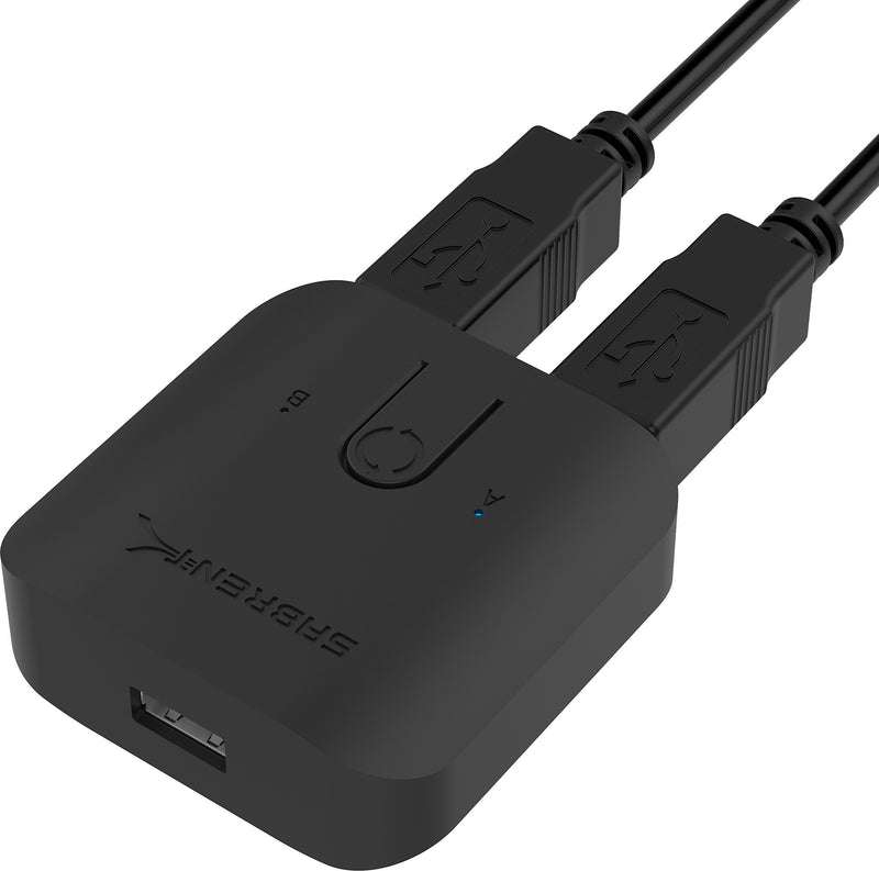 Sabrent USB 2.0 Sharing Switch for Multiple Computers and Peripherals LED Device Indicators (USB-SW20) 2-Port Switch