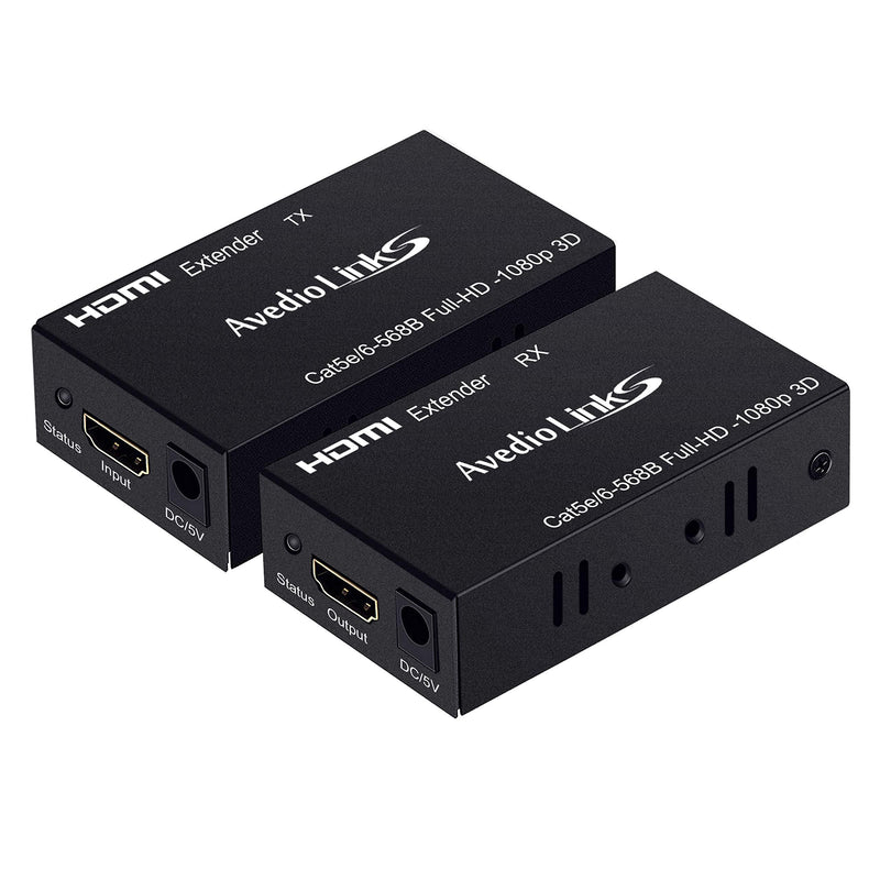 196ft/60m HDMI Extender, avedio links HDMI Extender Over Cat 5e/6/7, Digital HDMI Ethernet Extender Adapter Support Full HD 1080P 3D, EDID Copy, Deep Color, Compatible with Fire Stick, Roku, Blue-ray HDMI Extender 60m