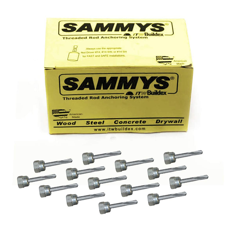 Sammys 8025957-25 Vertical Anchor Super Screw with 1/4 in. Threaded Rod Fitting, 14 x 1, Steel 25 Pack, 25 Piece 1/4-14 x 1'' Screw ROD SIZE 1/4"