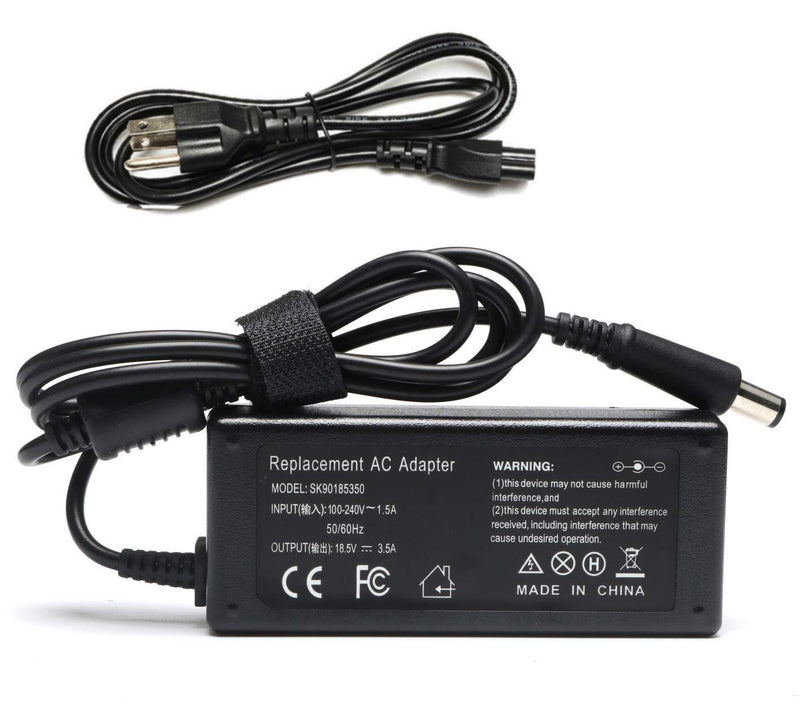 65W Laptop Charger AC/DC Adapter for HP Pavilion G4 G6 G7 M6; EliteBook 2540p 2560p 2570p 2730p 2740p 2760p 6930p 8440p 8460p Revolve 810, 820-G1, 820-G2, 840-G1, 840-G2, 850-G1, 850-G2 Folio 9470m
