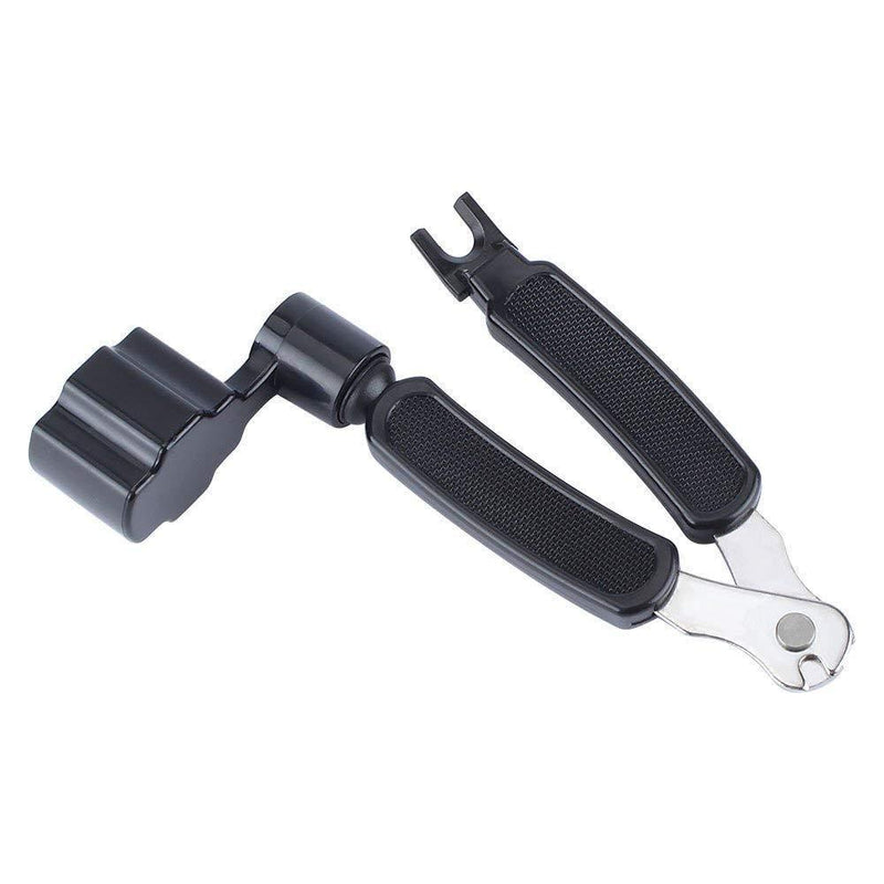 DODOMI Professional Guitar String Winder Cutter and Bridge Pin Puller, Guitar Repair Tool Functional 3 in 1 (Black) Black