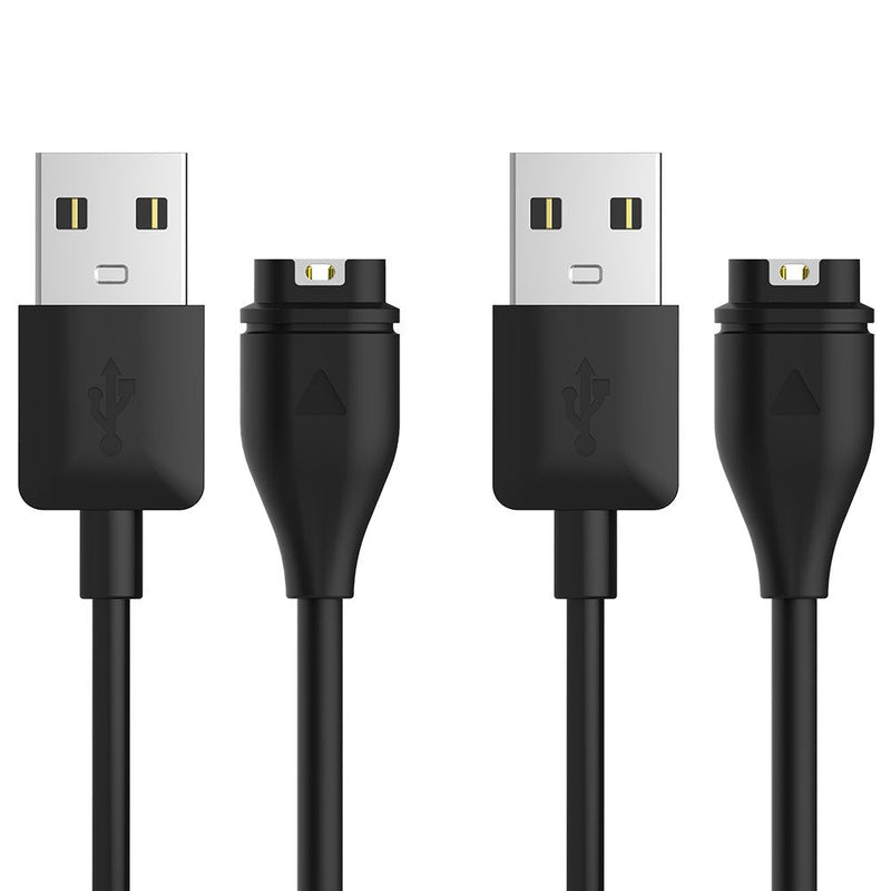 TUSITA Charger Cable Compatible with Garmin Fenix 5 5S 5X 6 6S 6X Plus Pro 7 7S 7X, Forerunner 945 45 45S 245 Music,Approach S10 S40 S60 G12 S12 S42,VÃ­voactive 3 4 4S, Instinct,Venu 2 2S Plus [2-Pack] BLACK-2 PACK(100+100CM)
