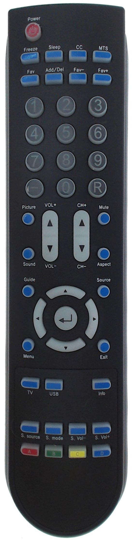 Replacement Remote for Sceptre X405BV-FHDU, X408BV-FHDU X505BV-FHD, X508BV-FHD X505BV-FHDU, X508BV-FHDU