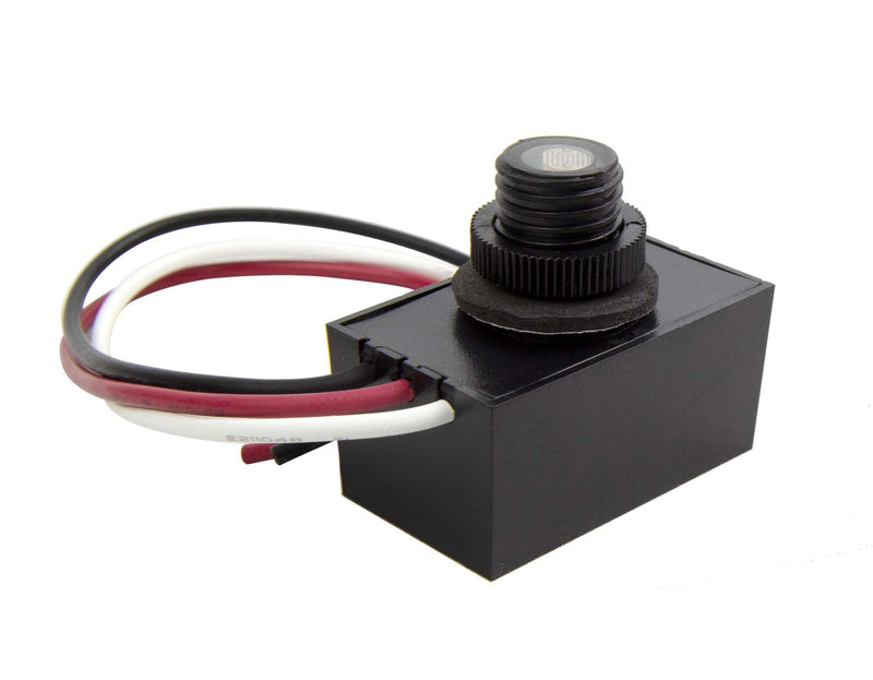 Solus SPC-688 120V Automatic Dusk to Dawn Photocell Photo Control Light Sensor Switch for Hardwire Outdoor Lamp Posts, Works with Most Fixtures and Bulbs, Black Button Photocell Pack of 1