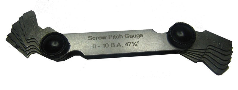 Thread Screw Pitch Gauge BA 0 to 10 BA 47.1/2 Degree Profile - British Association
