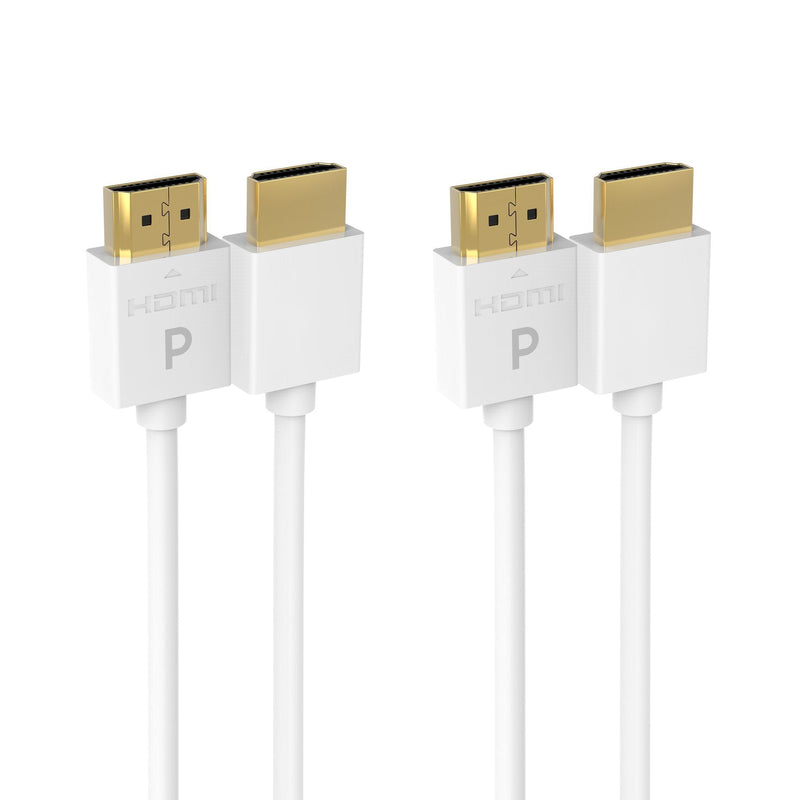 Pacroban Ultra Slim White 4K HDMI Cable (15ft - 2pack) Available in 1.5, 3, 6, 10, 15, 17 Feet 15ft - 2pack