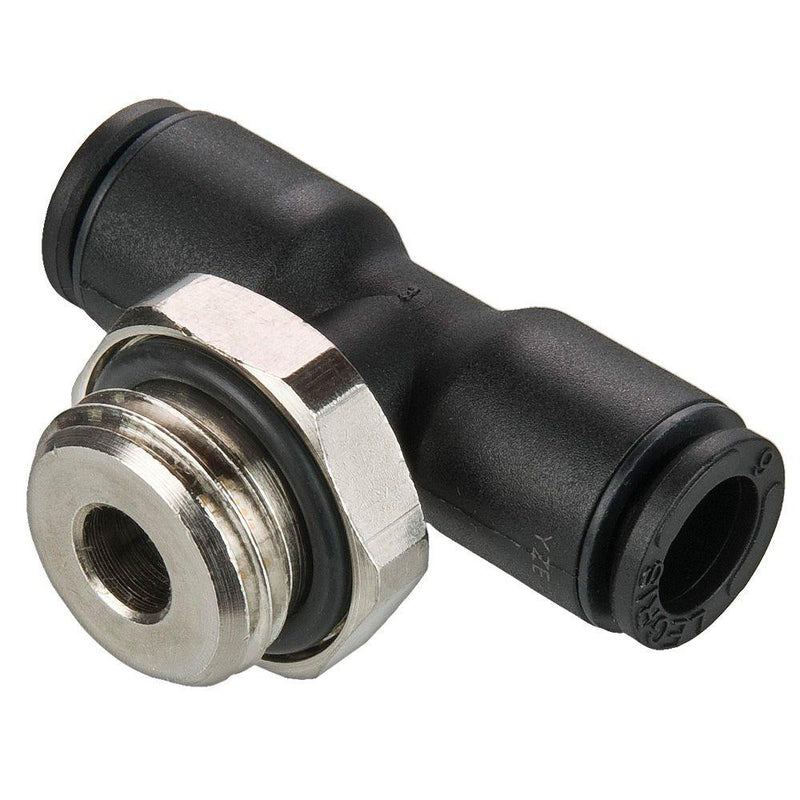 Parker 372PLP-10M-4G Composite Push-to-Connect Fitting, Tube to Pipe, Glass Reinforced Nylon 6.6, Push-to-Connect and BSPP Branch Tee, 10 mm and 1/4"