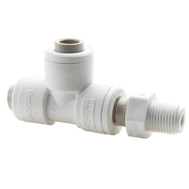 Parker PP6MRS4 True Seal Push-to-Connect All Plastic FDA Compliant Fitting, Tube to Pipe, Polypropylene, Push-to-Connect Run Tee, 3/8" 1