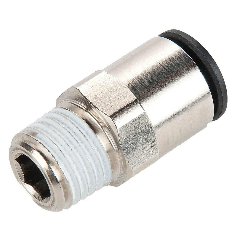 Parker W68LF-2-4 Prestolok PLP Push-to-Connect Nickel Plated Instant Fitting, Tube to Pipe, Nickel Plated Brass, Push-to-Connect and Male Pipe Connector, 1/8" and 1/4"