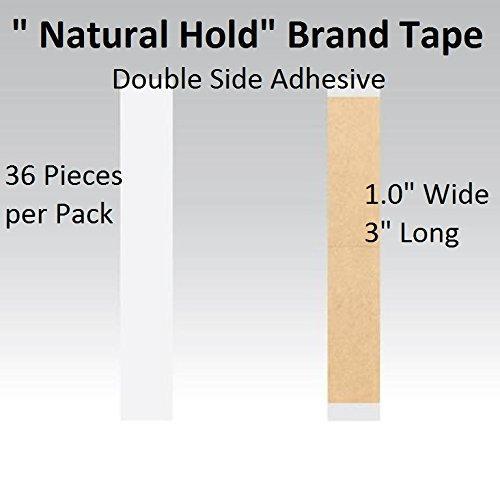 Natural Hold Tape Straight Strips Double side adhesive, 36-pcs (1" x 3")