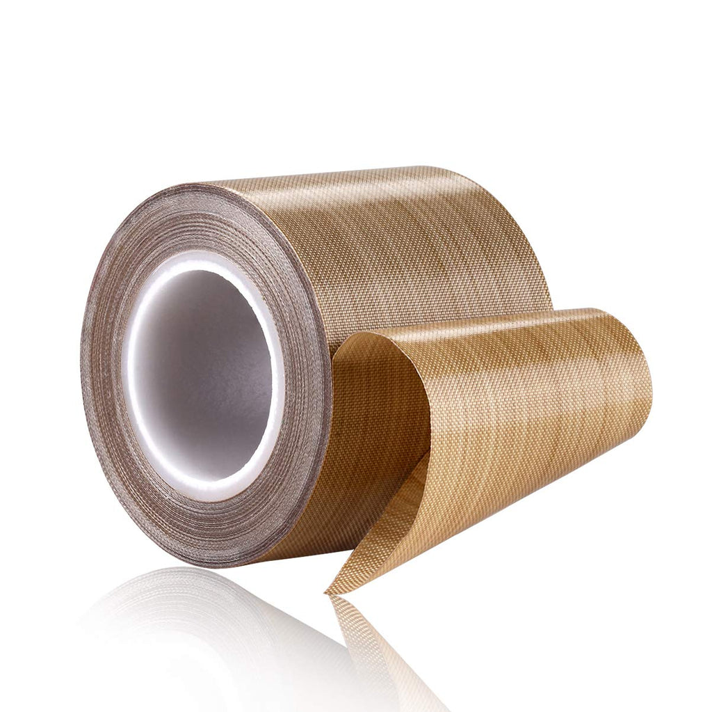 PTFE Coated Fiberglass Telfone Tape,high Temperature Tape;Drying Mechanical Conveyor Belt; Welding Sealing Tape; -196℃ - +300℃ … (Brown, 48mm x 12yards x 0.18mm) Brown2