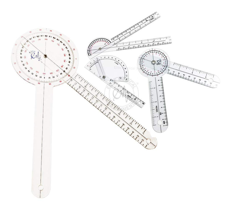EMI 4 Piece Goniometer Set - 12 inch, 6 inch, 180 Degree, and Finger EGM-470