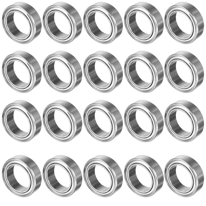 uxcell 20pcs MR128ZZ 8mmx12mmx3.5mm Double Shielded Miniature Deep Groove Ball Bearing