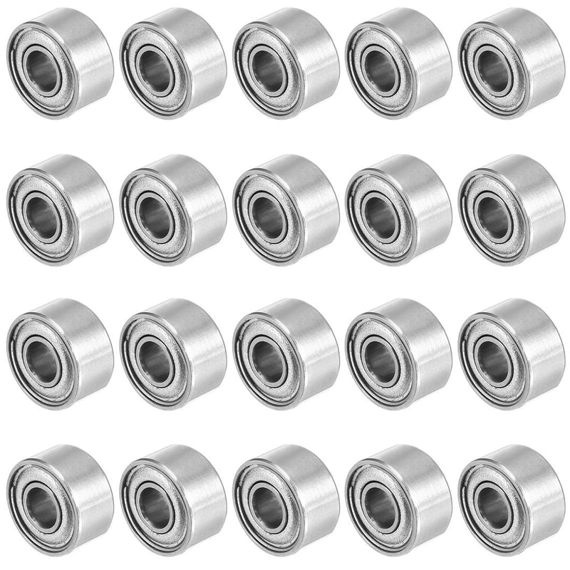 uxcell 20pcs 3mmx8mmx4mm Double Shielded Miniature Deep Groove Ball Bearing