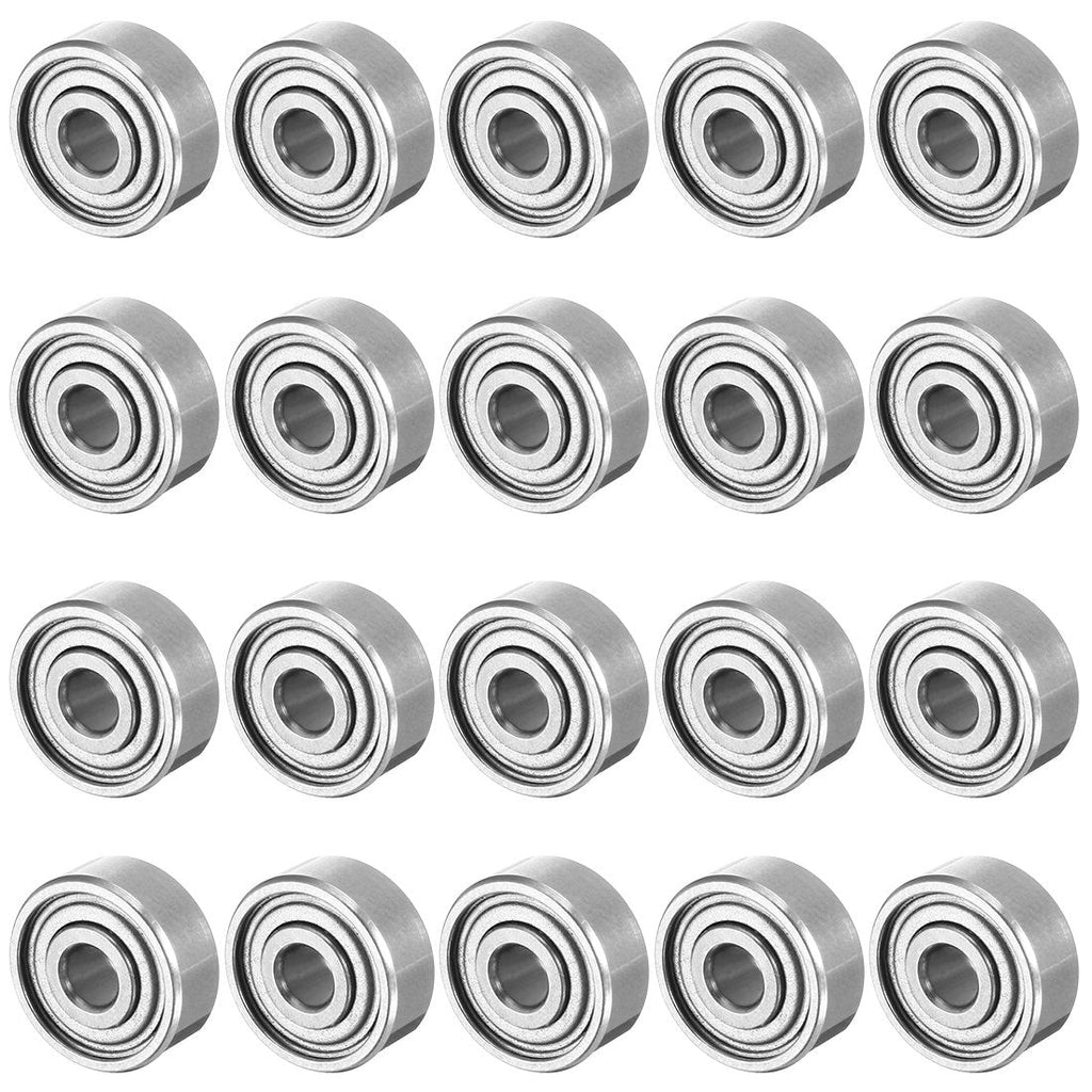 uxcell 20pcs 3mmx10mmx4mm Double Shielded Miniature Deep Groove Ball Bearing