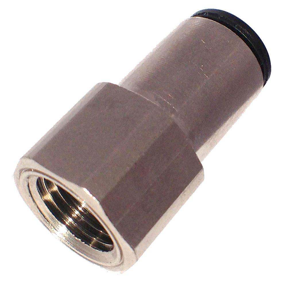 Parker 66LF-2-2-pk10 Push-to-Connect Nickel Plated Instant Fitting, Tube to Pipe, Nickel Plated, Push-to-Connect and NPT Female Pipe Connector, Brass, 1/8" (Pack of 10)