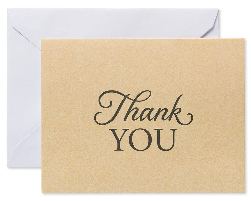 American Greetings Thank You Cards with Envelopes, Brown Kraft-Style (50-Count) Black Kraft Style 50-Count