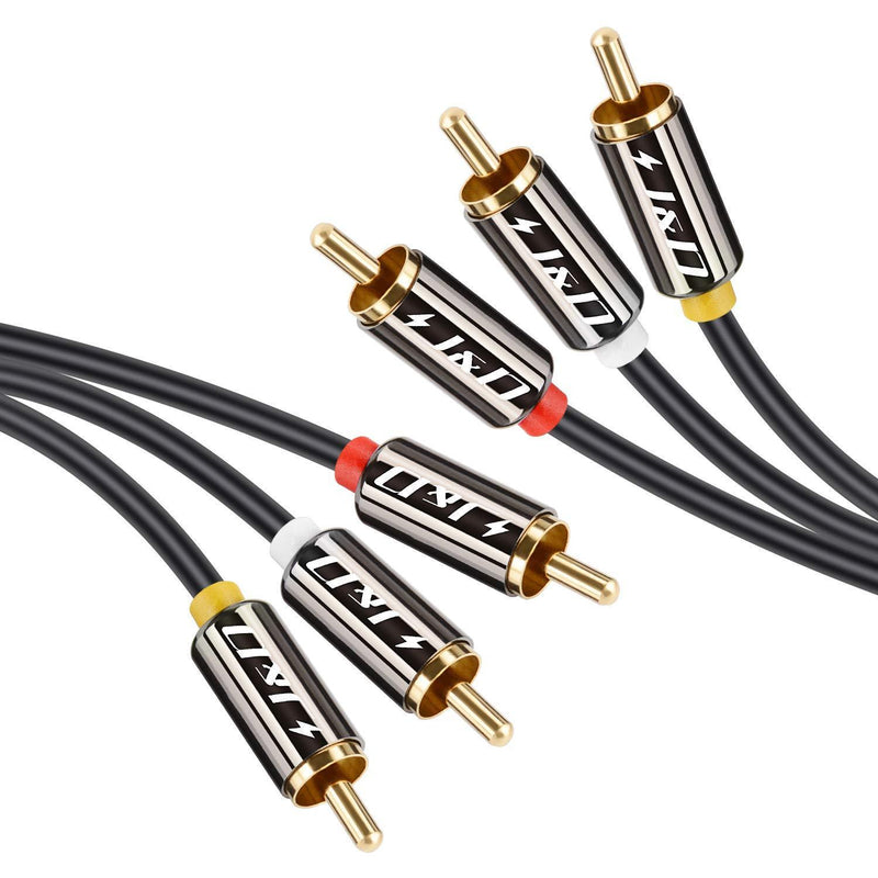J&D 3RCA to 3RCA Cable, Gold Plated CopperÂ ShellÂ HeavyÂ Duty 3 RCA Male to 3 RCA Male Stereo Audio Cable, RCA Cables, 25 Feet