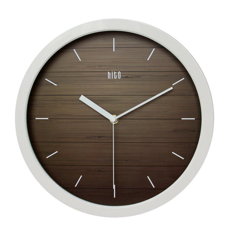 HITO Silent Wall Clock Non Ticking 12 inch Excellent Accurate Sweep Movement, Modern Decorative for Kitchen, Living Room, Bathroom, Bedroom, Office (A whiteframe) A Whiteframe