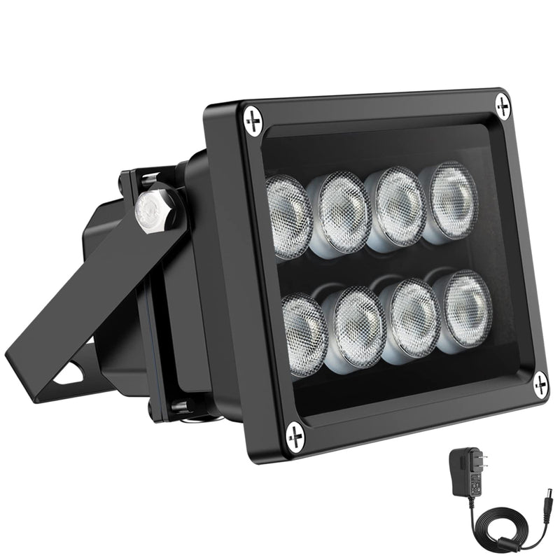 Univivi IR Illuminator 90 Degree Wide Angle 8-LEDs IR Infrared Light for Security Cameras 8 Watt