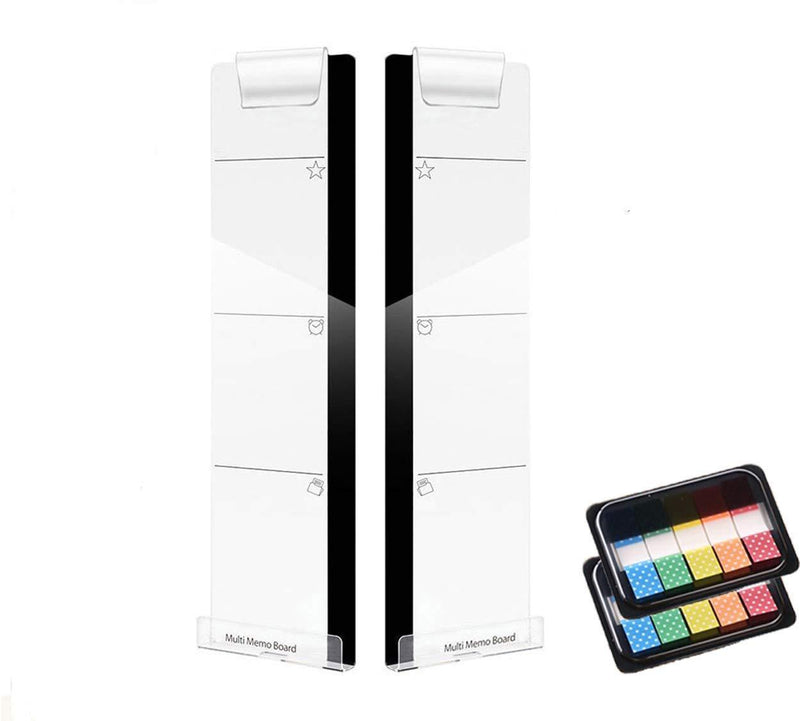 LRZCGB Monitor Memo Board,Acrylic Monitor Sticky Note Holder Transparent Monitor Message Board Reminder for Computer Monitors Screen (Left&Right&200 Pcs Sticky Notes in One Set) Left&right
