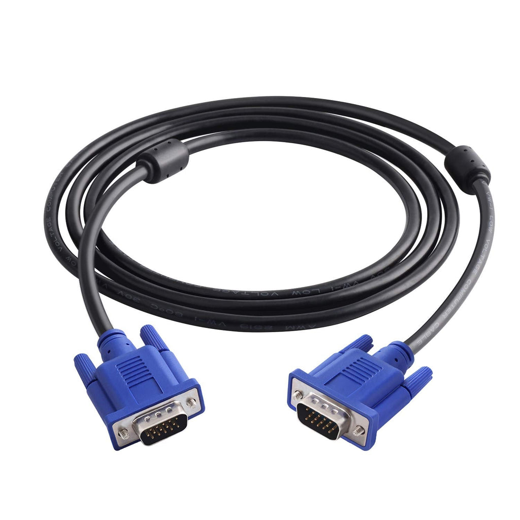 Pasow VGA to VGA Monitor Cable HD15 Male to Male for TV Computer Projector (6 Feet) 6 Feet