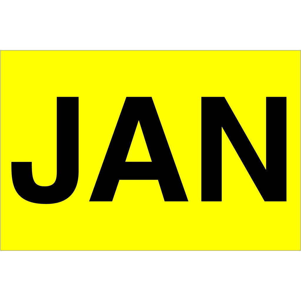 Ship Now Supply SNDL6701 Tape Logic Months of The Year Labels,"JAN", 2" x 3", Fluorescent Yellow (1 Roll of 500 Labels)